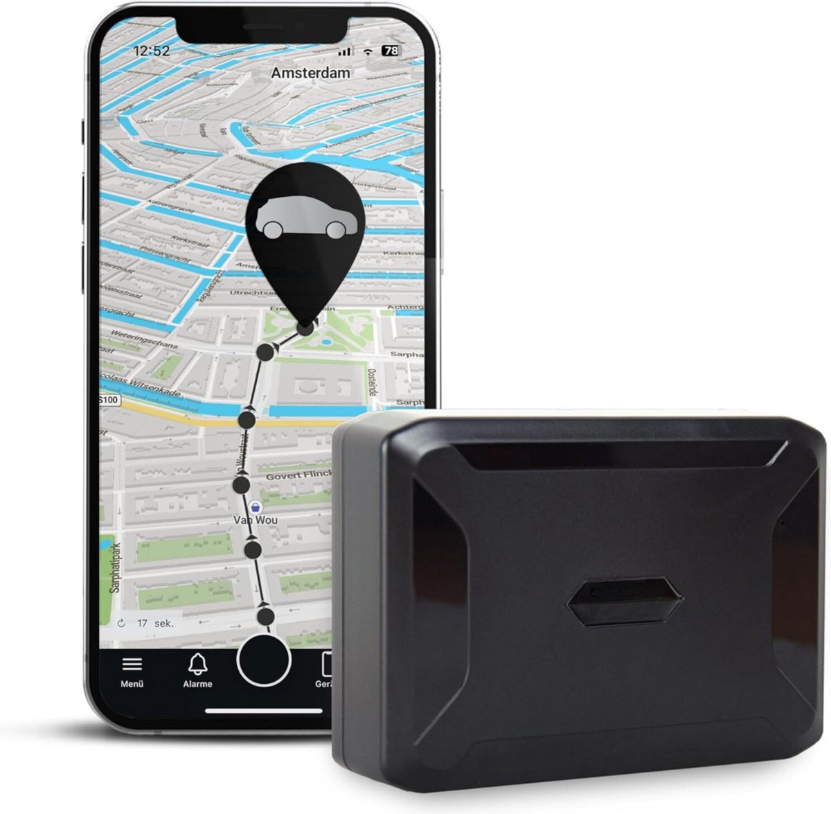 GPS Tracker Zonder Abonnement - Krachtige GPS Tracker met Magneet voor Auto's, Machines, Boten en Meer - 90 Dagen Batterijduur in Standby Modus, Real-time Positionering en Antidiefstal Bescherming!