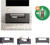 vidaXL Tv-meubel 120x35x48 cm bewerkt hout grijs - Kast - Inclusief Houtreiniger en verfrisser