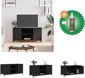 vidaXL Tv-meubel 100x40x50 cm bewerkt hout zwart - Kast - Inclusief Houtreiniger en verfrisser