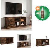 vidaXL Tv-meubel 102x35-5x47-5 cm bewerkt hout gerookt eikenkleurig - Kast - Inclusief Houtreiniger en verfrisser