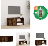 vidaXL Tv-meubel 80x31-5x36 cm bewerkt hout gerookt eikenkleurig - Kast - Inclusief Houtreiniger en verfrisser