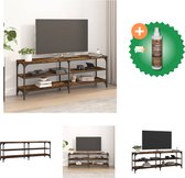 vidaXL Tv-meubel 140x30x50 cm bewerkt hout gerookt eikenkleurig - Kast - Inclusief Houtreiniger en verfrisser