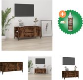 vidaXL Tv-meubel 102x44-5x50 cm bewerkt hout gerookt eikenkleurig - Kast - Inclusief Houtreiniger en verfrisser