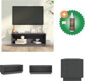 vidaXL Tv-meubel 90x35x35 cm massief grenenhout grijs - Kast - Inclusief Houtreiniger en verfrisser