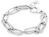 Glow 104.2397.20 Dames Armband - Schakelarmband - Sieraad - Zilver - 925 Zilver - 8 mm breed - 20 mm lang