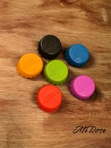 AliRose - 6 stuks - Herbruikbare siliconen flesdop - Flexibel - kleurrijke Set - Festivals Caps - TikTok - Trending - Instagram