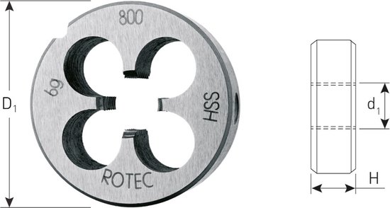 Rotec HSS Ronde Snijplaat DIN 223 MF M14x1,5 — afbeelding 2