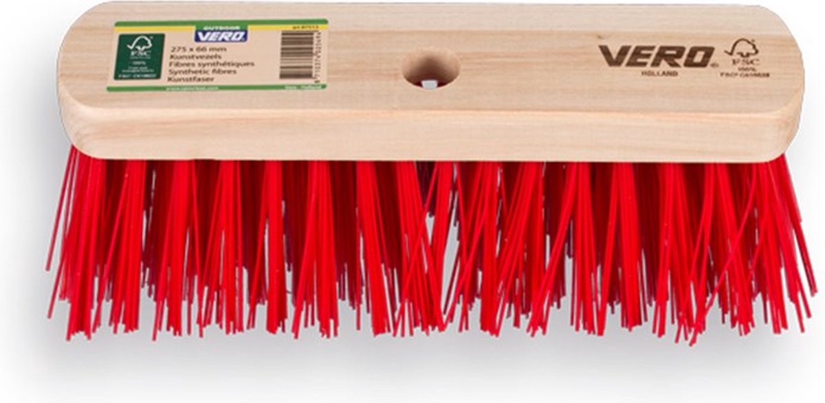 Vero Bezem - FSC 27,5 cm - hout - kunstvezel - rood