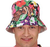 Guirca Verkleed hoedje voor Tropical Hawaii party - Summer/jungle print - volwassenen - Carnaval - bucket hat