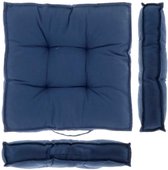 Unique Living | Box kussen Belvi 43x43x7cm dark blue | Kussen woonkamer of slaapkamer