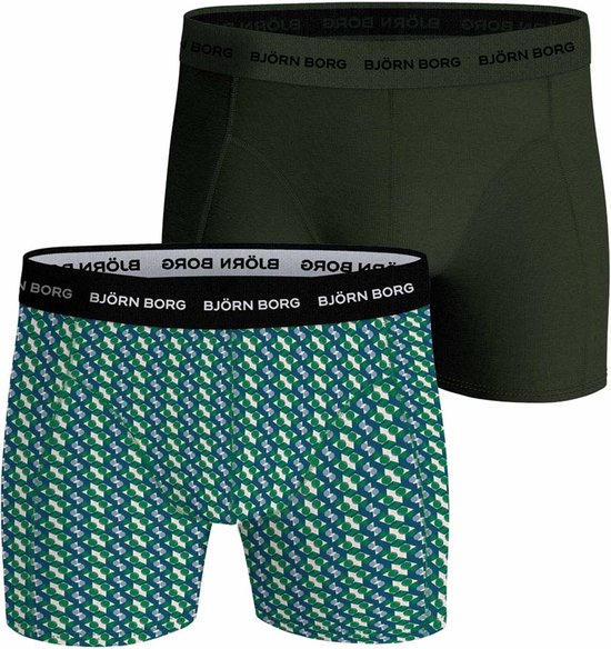 Björn Borg Cotton Stretch boxers - heren boxers normale lengte (2-pack) - multicolor - Maat: M