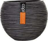 Capi - Vase ball I rib 10x9 noir