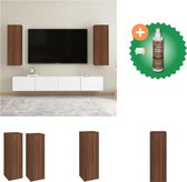 vidaXL Tv-meubelen 2 st 30-5x30x90 cm bewerkt hout bruineikenkleurig - Kast - Inclusief Houtreiniger en verfrisser