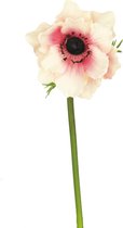 Greenmoods Kunstplanten - Kunstbloem - Anemone - Zijde - Wit/Roze - 43 cm