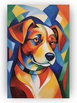 Hond Franz Marc stijl - Hond canvas schilderijen - Canvas schilderijen Franz Marc - Muurdecoratie klassiek - Schilderijen canvas - Wanddecoratie woonkamer - 50 x 70 cm 18mm