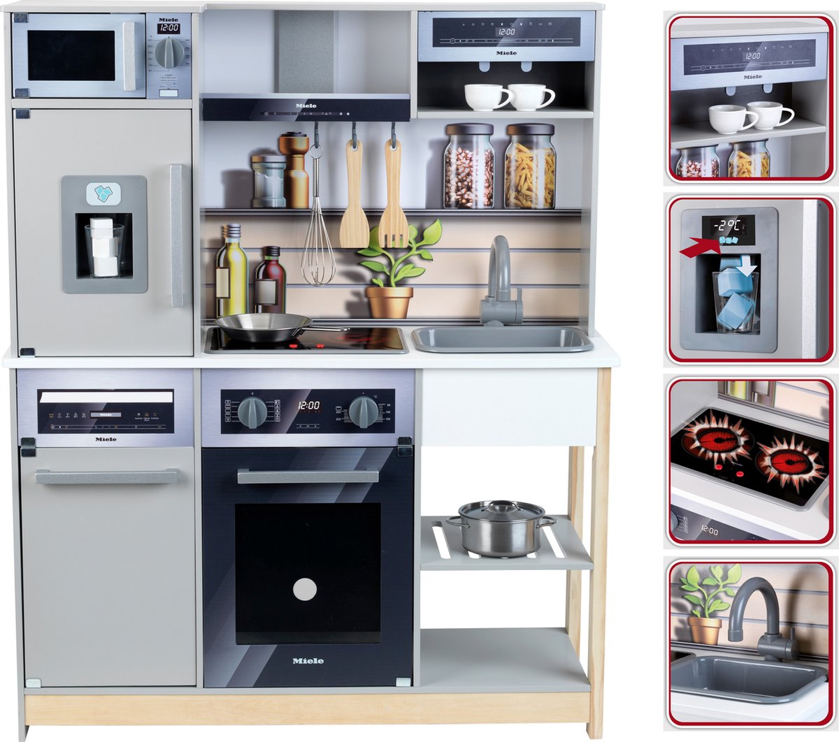 Klein Toys Miele houten speelgoedkeuken - incl. bijpassende accessoires, licht- en geluidseffecten - multicolor — afbeelding 8