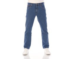 Wrangler Heren Jeans Broeken Texas Stretch regular/straight Fit Blauw Volwassenen Denim Jeansbroek