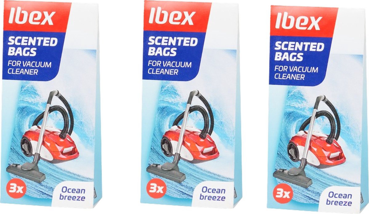 Stofzuiger Luchtverfrisser OCEAN BREEZE - Blauw - Set van 9 - 3 doosjes - Geurzakjes voor de stofzuiger - Air Freshener - Scented bags for Vacuum Cleaner