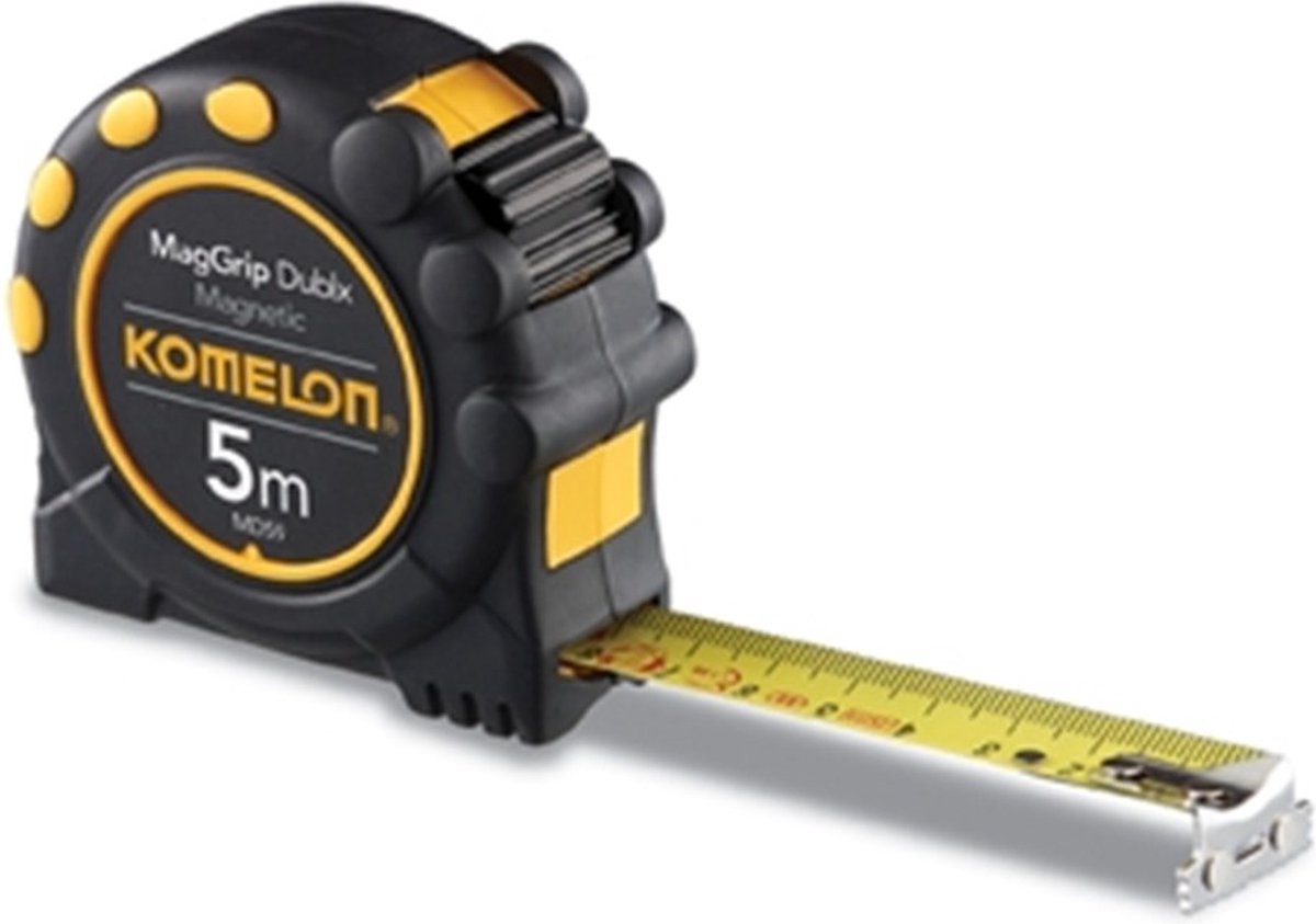 Komelon rolbandmaat MagGrip Dublx, 5mx19mm, magnet. haak, staal/ny~…