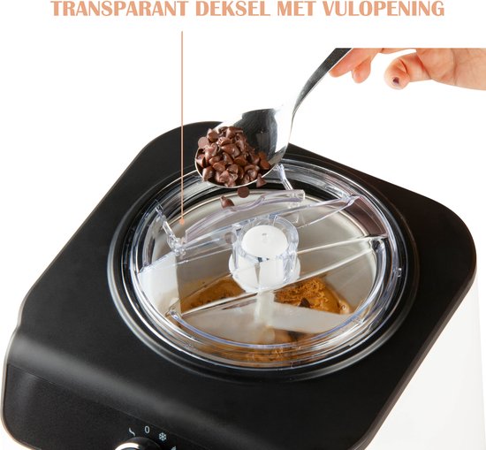 PRIMO PR401IM IJsmachine - IJsmaker - Zelf Vriezend - Met Compressor - 1,2L - Wit/Zwart