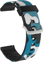 Siliconen bandje - geschikt voor Huawei Watch GT / GT Runner / GT2 46 mm / GT 2E / GT 3 46 mm / GT 3 Pro 46 mm / GT 4 46 mm / Watch 3 / Watch 3 Pro / Watch 4 / Watch 4 Pro - camouflage blauw