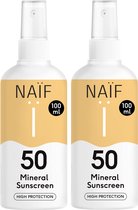 Naïf - Minerale Zonnebrandspray Voordeelset - Voor de hele familie - SPF50 - 2x100ml