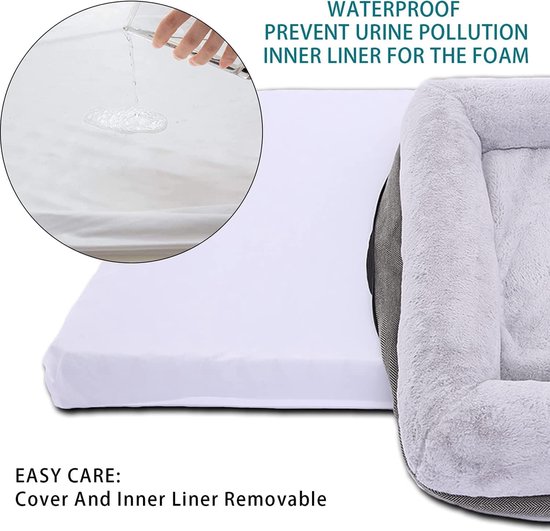 HMTOPE Orthopedisch hondenbed, hondenmat in dubbeldeks-design, wasbaar hondenkussen, afneembare hondenmand, 90 cm voor kleine tot middelgrote honden, Bruin HMTOPE Orthopedisch hondenbed, hondenmat in dubbeldeks-design, wasbaar hondenkussen, afneembare hondenmand, 90 cm voor kleine tot middelgrote honden, Bruin