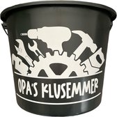 Cadeau Emmer-Opa's Klusemmer 2.0-12 Liter-Zwart-Cadeau-Geschenk-Gift-Kado-Verjaardag-Vaderdag
