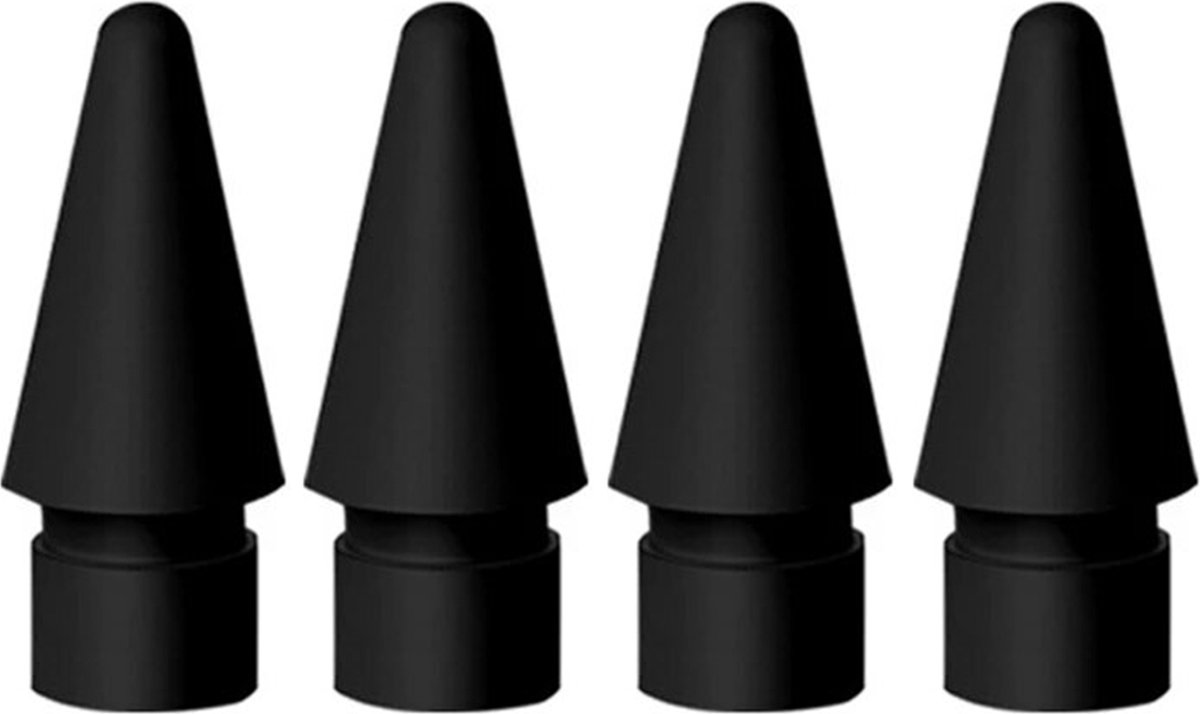 Ibley punten voor Apple Pencil 1/2 zwart - 4 stuks - Replacement tips - Vervangende punten