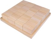 Artemio 16 kubussen + bakje 26,5 cm hout
