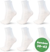 Saaf Bamboe Sokken - 6 Paar - Maat 38-43 - Dames / Heren - Wit