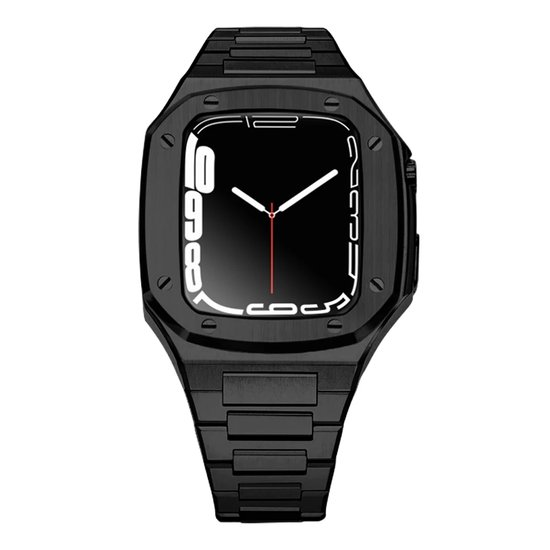 DrPhone AegisForge - 360 Graden Metalen Cover - Horlogeband - 45mm - CNC - Verander je Apple Watch 7/8/9 in Luxe Horloge
