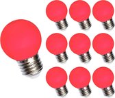 Spectrum - Voordeelpak 10 stuks - LED lamp E27 - G45 1W Rood licht