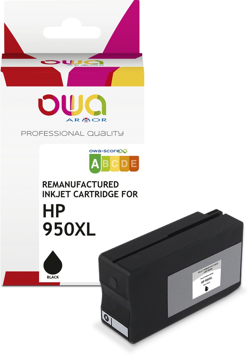 OWA Inkjet cartridge compatible met onder andere HP 950XL 51XL OfficeJet Pro 251 DW, 276 DW, 8100 EPRINTER, 8600 E-ALL-IN-ONE, 8600 PLUS E-ALL-IN-ONE, 8600 PREMIUM E-ALL-IN-ONE, 8600 SERIES, 8600 SERIES, 8610 E-ALL-IN-ONE, 8615 E-ALL-IN-ONE, 8616 E