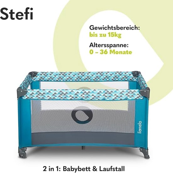 Stefi Opvouwbaar reiswiegje met matras, vanaf geboorte tot 3 jaar/15 kg van Baninni — afbeelding 3