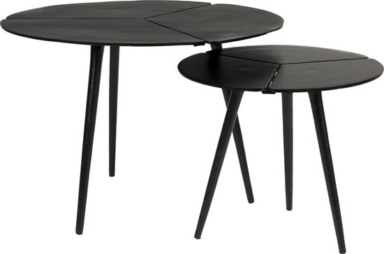 UrbanOsso Kourdeboer Table d'Appoint Set de 2 - Beige