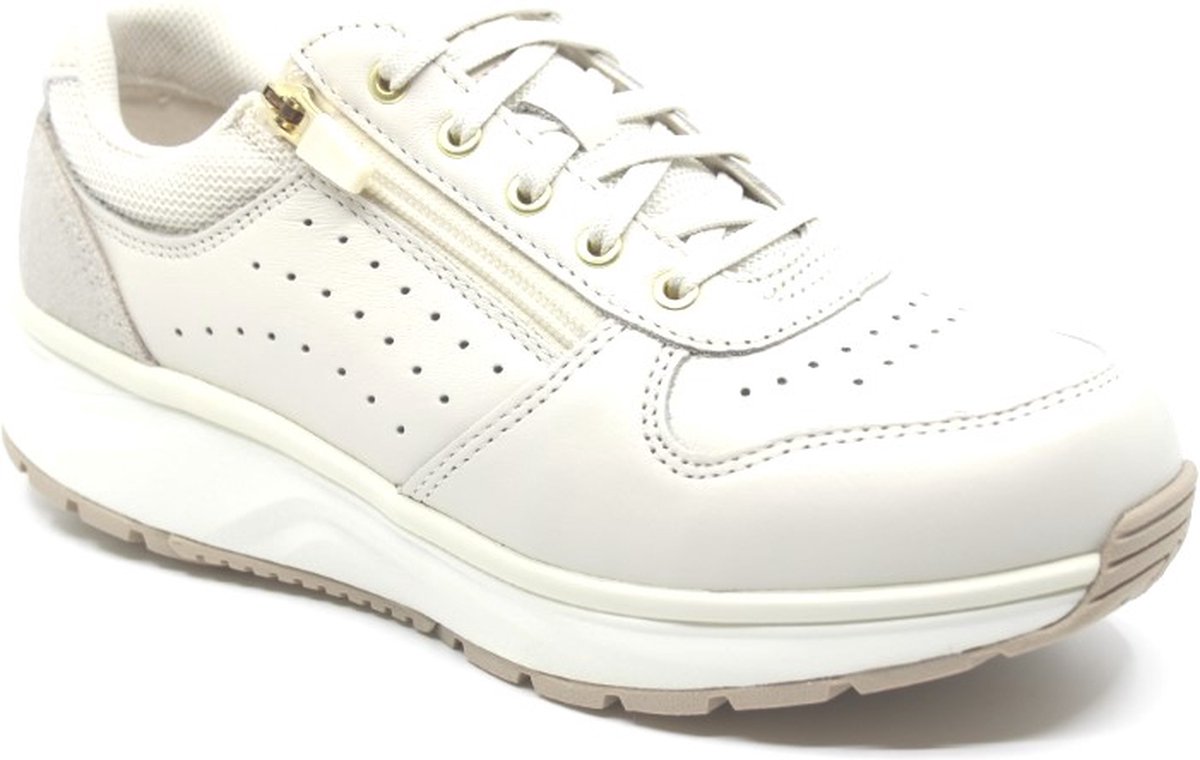 Joya, DYNAMO ZIP White, 971sne, Witte dames sneakers met rits en dempende zolen