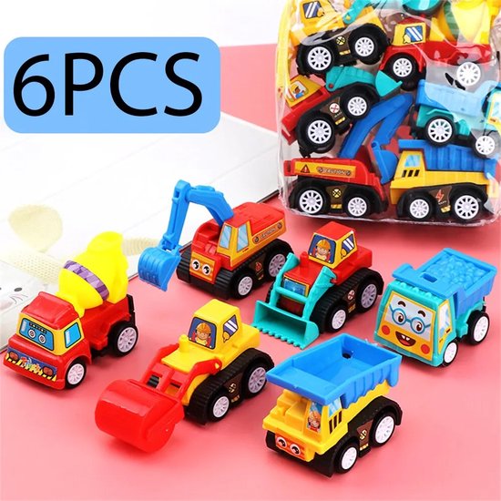 6 Stuks Auto's Speelgoed Mini Traagheidsvoertuig Terugtrekken Auto Speelgoed Brandweerwagen Kinderen Auto Auto Auto Auto's Jongen Diëcasts Voor Kinderen Cadeau