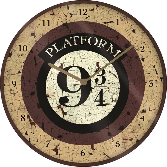 Harry Potter - Platform 9 3/4 - Wandklok - Bruin - 25x25cm