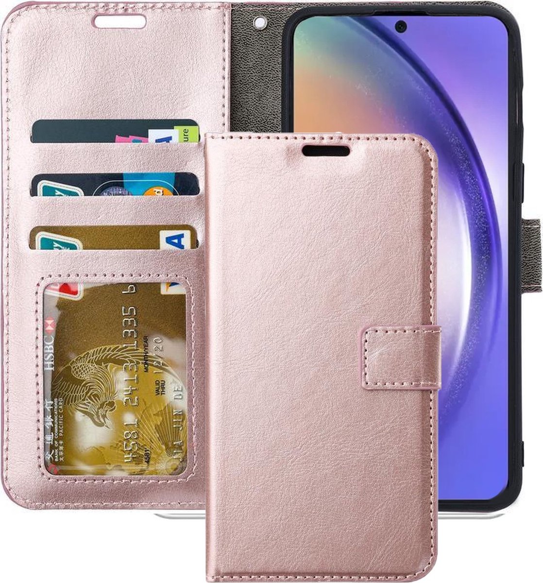 Portemonnee Book Case Hoesje Geschikt voor: Samsung Galaxy A55 - Rosegoud