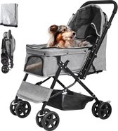 Opvouwbare Hondenbuggy met Transporttas - Inklapbare Hondenbuggy voor Comfortabel Transport - Ruime Buggy voor Kleine en Middelgrote Honden - Praktische Buggy met Handige Opbergmand - Ideaal voor Wandelingen en Uitjes met Jouw Hond