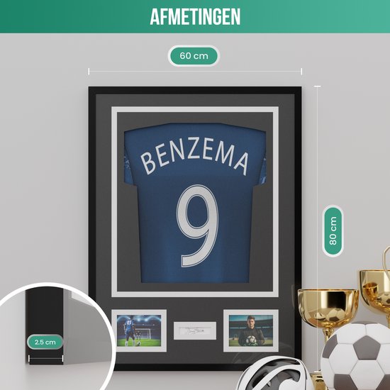 Avalo Cadre à Langer Aluminium - Encadrement Maillot de Voetbal - Cadre Boîte 3D - 60x80 CM - Zwart - Cadre Profond - Encadrement Chemise Dans Cadre Photo