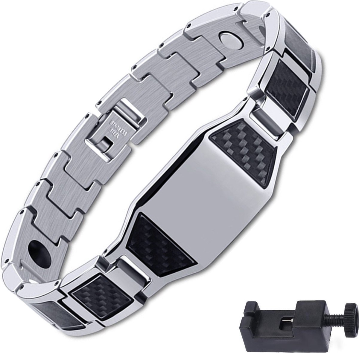 Goedkoopste Narvie - Helende Armband - Magneet Armband - Gezondheidsarmband Magnetische Armband - Kleur Zilver