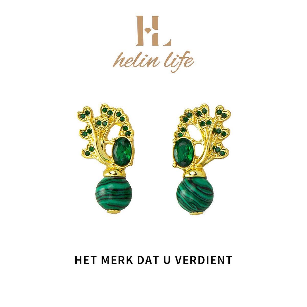 helin life - Damesoorknopjes - oorbellen-18K verguld - Cadeau - groente