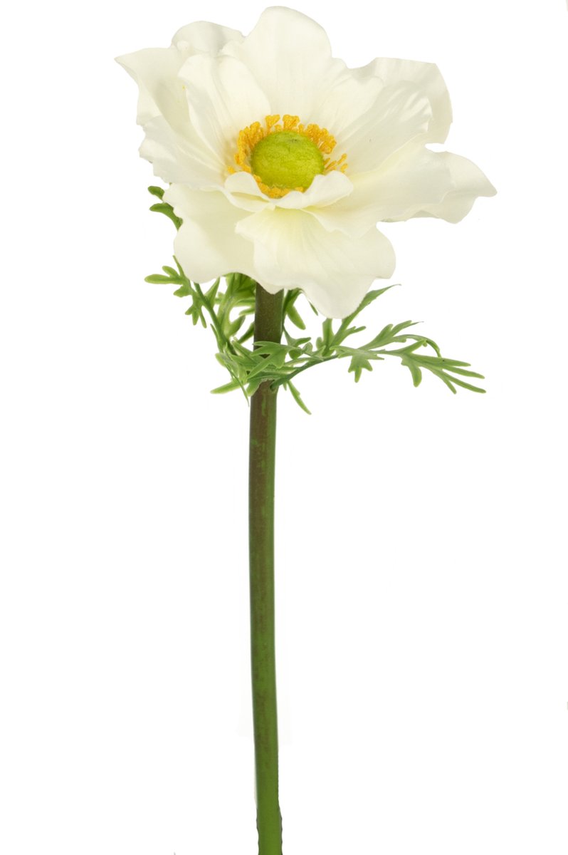 Kunstbloem Anemone 43 cm wit