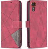 BINFEN Geometric Book Case - Geschikt voor Samsung Galaxy Xcover 7 Hoesje - Rood