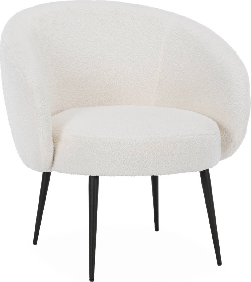 sweeek - Ronde fauteuil in boucléstof, hima, b 74 x d 72 x h 80,5cm