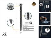 FORTE Tools universele houtschroef 3,5 x 16 mm T15 500 stuks (000040113860) zilver verzinkt Torx verzonken kop volledige draad