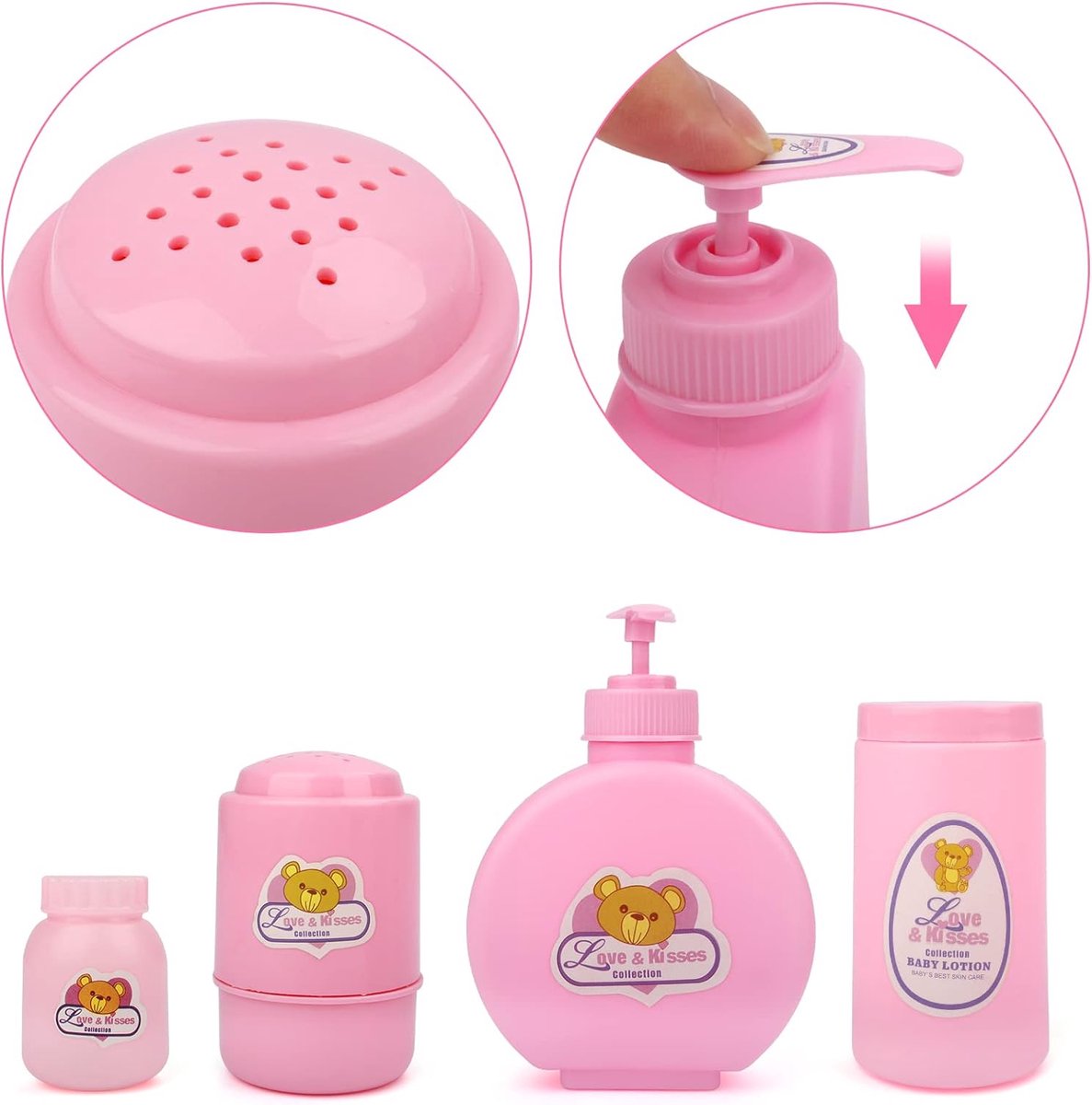 Poppenwagen FSC met textiel en babypop Rosa