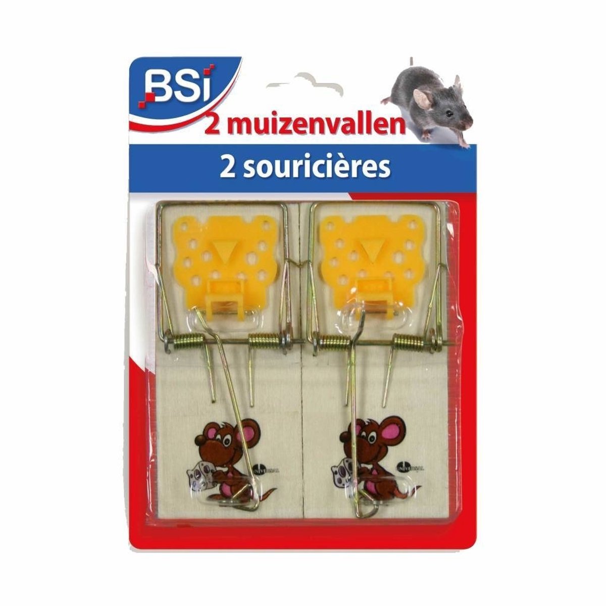 BSI - Houten muizenval - Gemakkelijk scherp te stellen en krachtig - 2 stuks